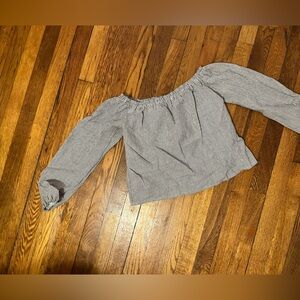 Striped Off Shoulder Long Sleeve Top